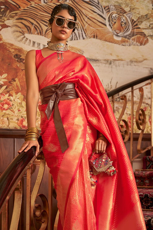 peach pink kanjivaram saree 4 1