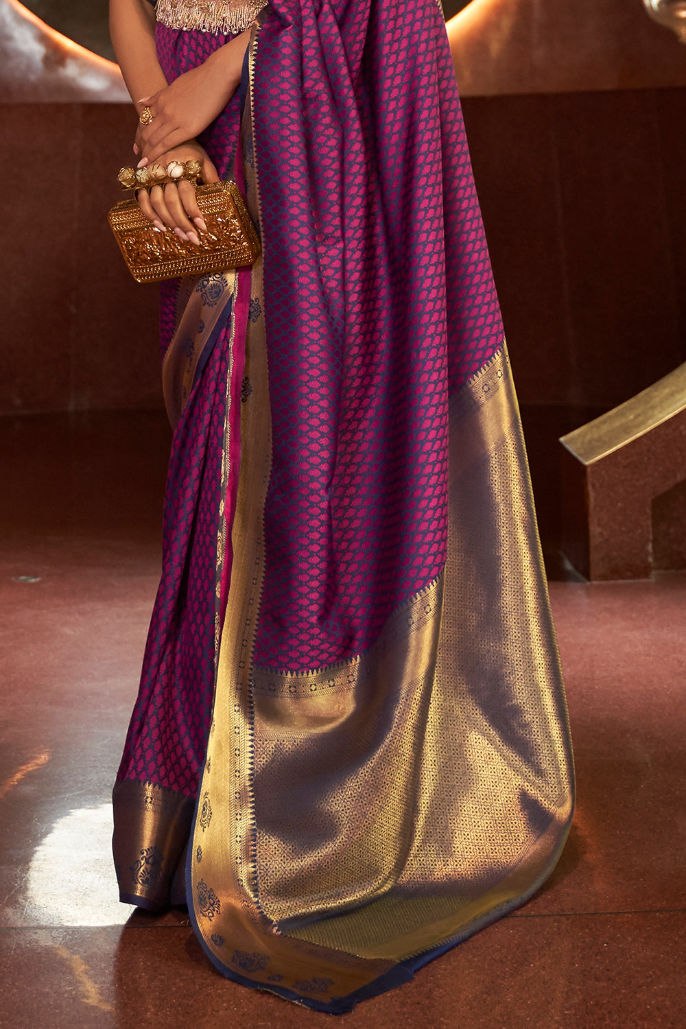 byzantine purple kanjivaram saree 2