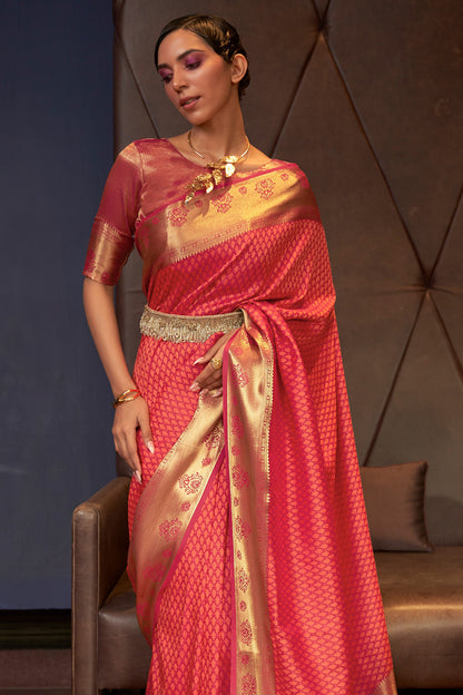 apple red kanjivaram saree 1