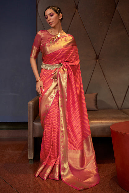 apple red kanjivaram saree 3