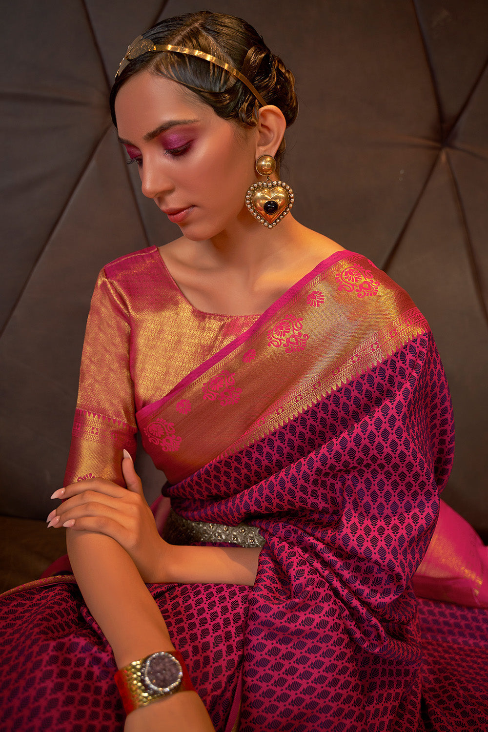 magenta purple kanjivaram saree 4