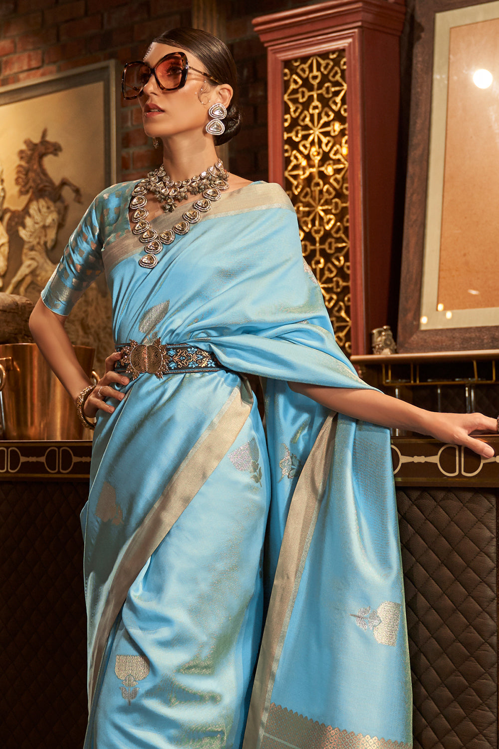 baby blue kanjivaram saree 1 1